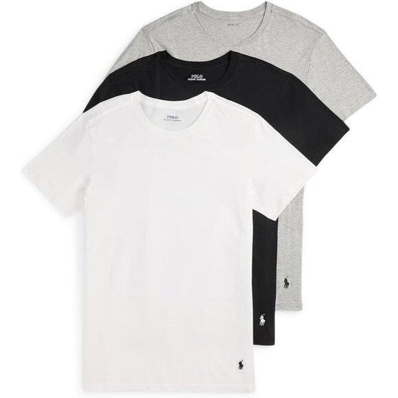 Mens Slim Fit Cotton Crew Undershirt 3-Pack
